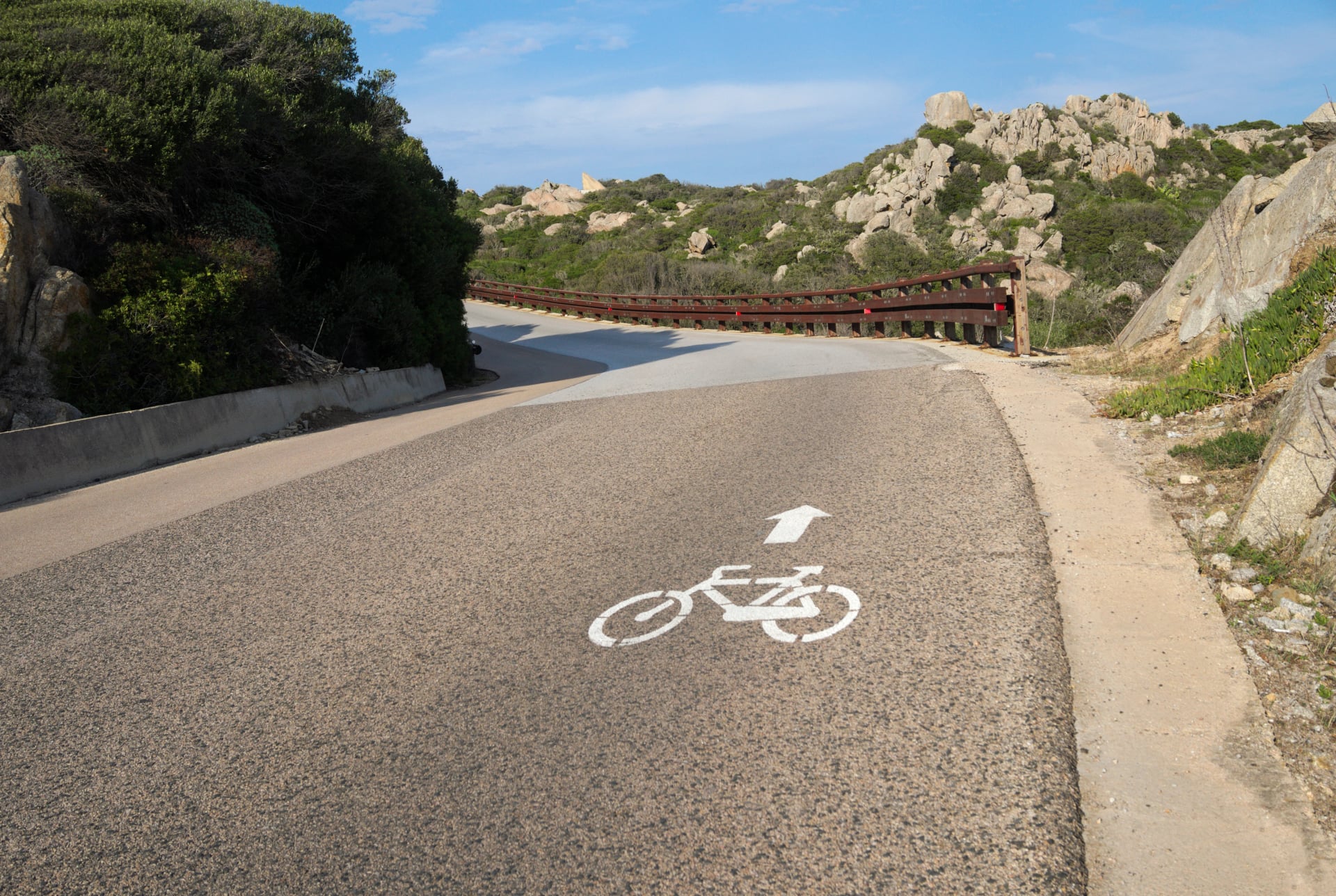 bicycle  symbol on asphalt in Sardinia, Italy