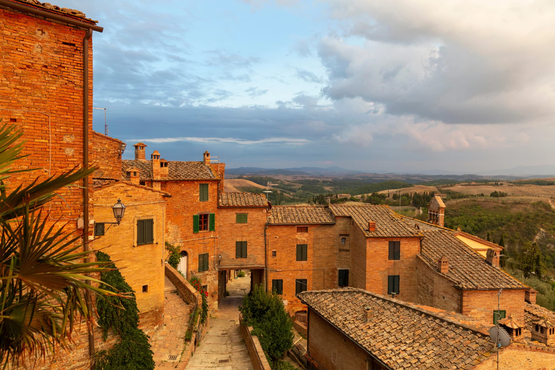 Traditional stone houses in italian town of Chiusure