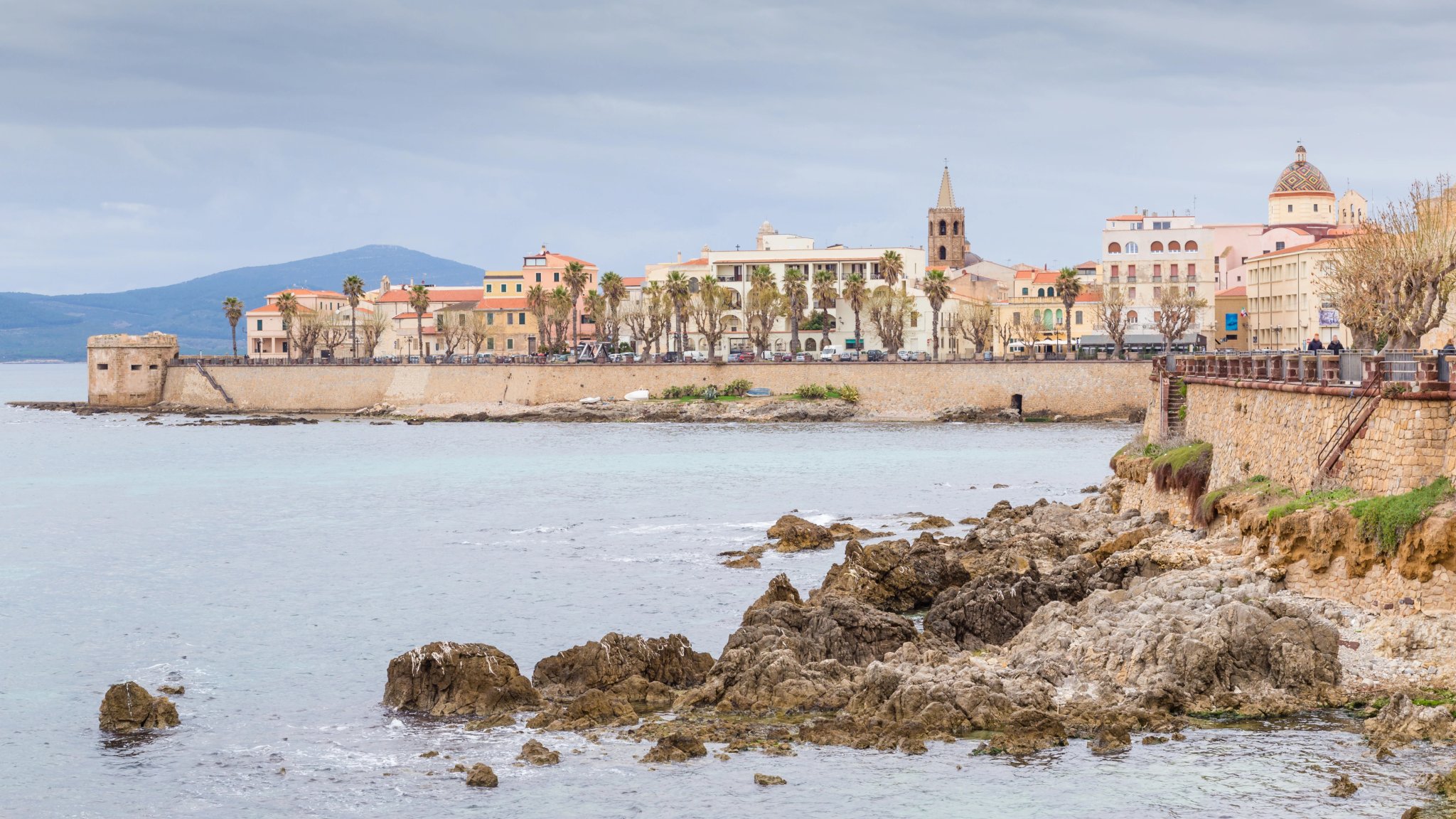 Cityscape of Alghero in Sardinia, Italy