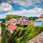 Bright view of old town piran