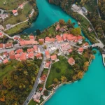 Drone views of most na soci in slovenia stockpack adobe stock scaled