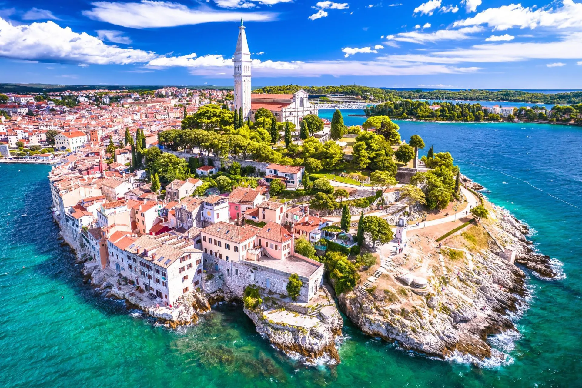 Rovinj old town aerial panoramic view stockpack adobe stock scaled
